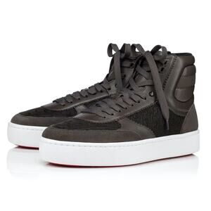 Christian Louboutin Mens Top Rui Flat Ombre Brown Techno High Sneaker 43.5 10.5